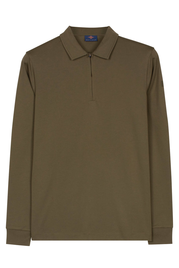 Poloshirt met Half-Zip - Groen