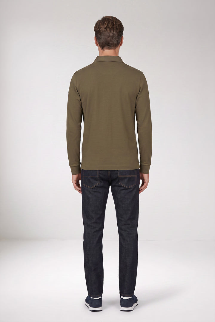 Poloshirt met Half-Zip - Groen