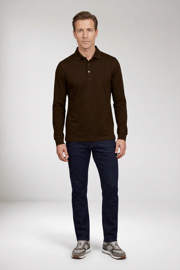 Katoenmix Poloshirt - Bordeaux