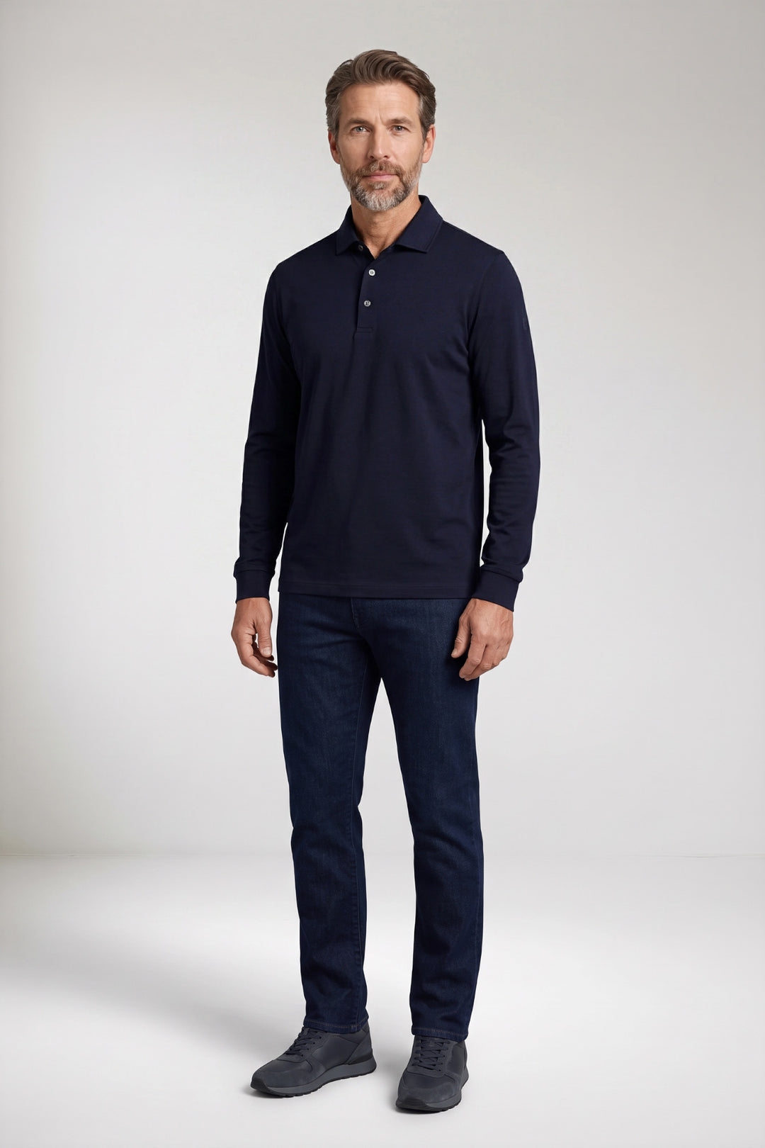 Katoenmix Poloshirt - Blauw