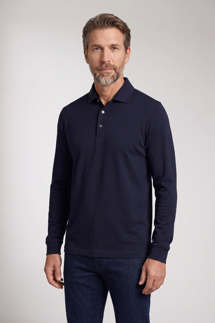 Katoenmix Poloshirt - Blauw