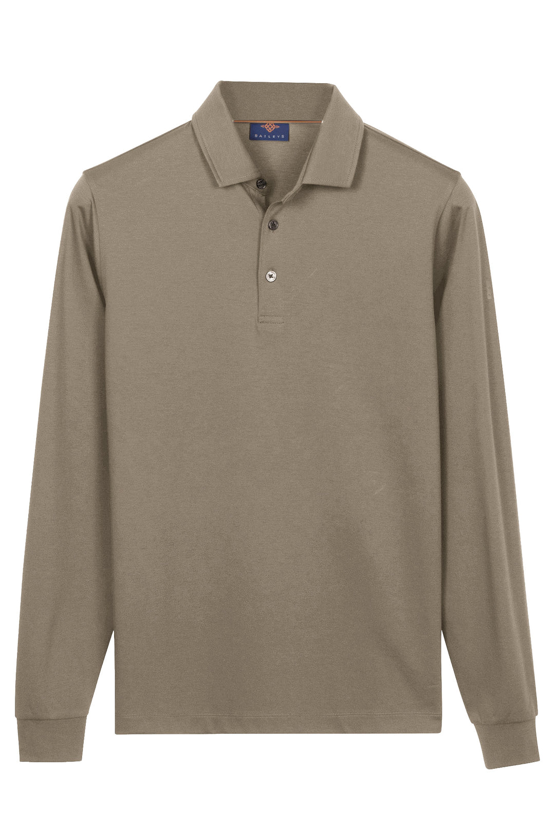 Cotton Blend Polo Shirt - Light Gray