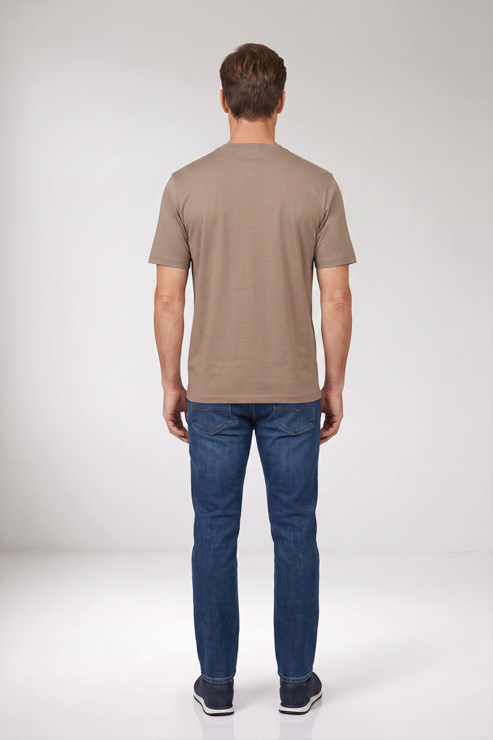 Katoenmix T-shirt - Beige