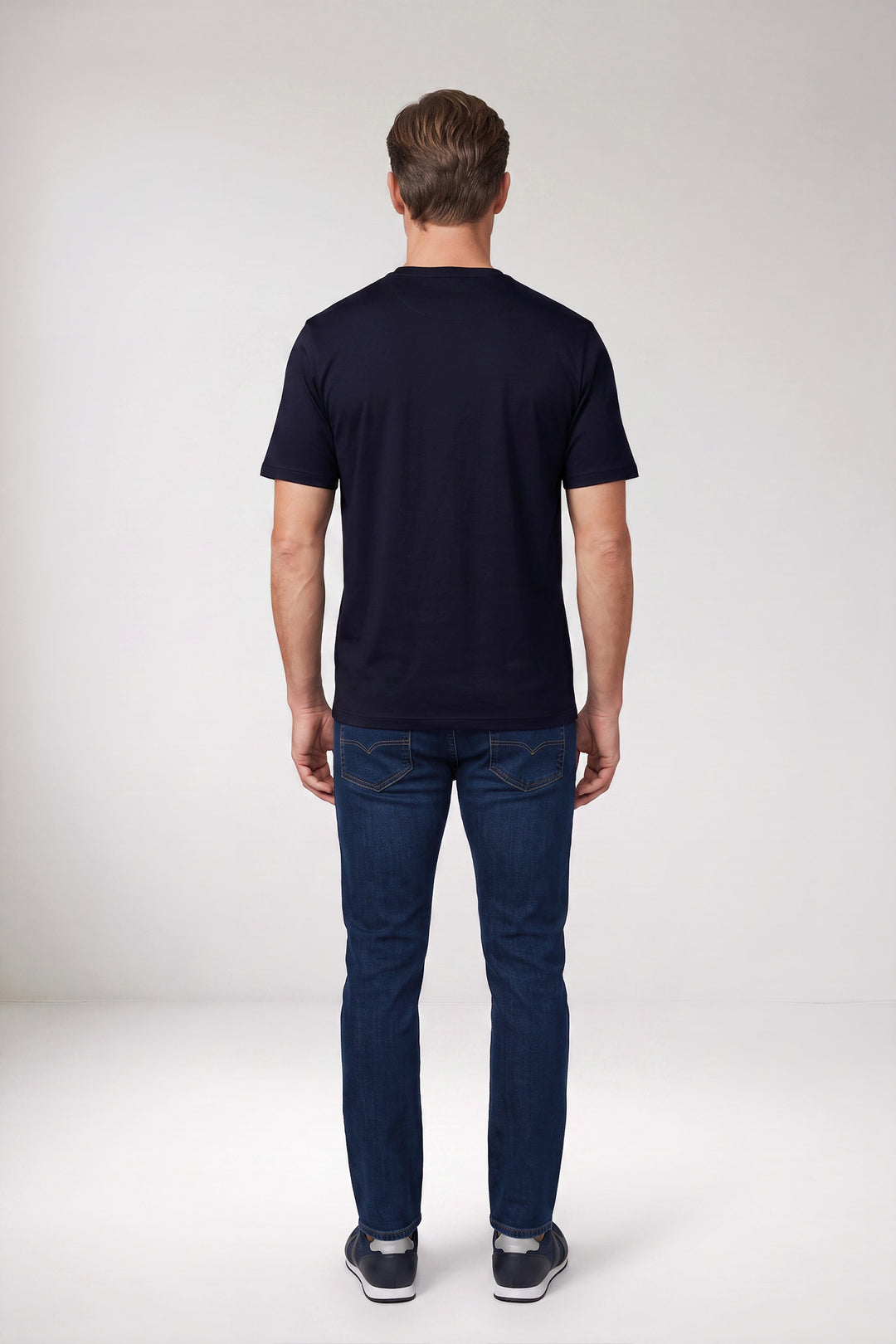 Katoenmix T-shirt - Blauw