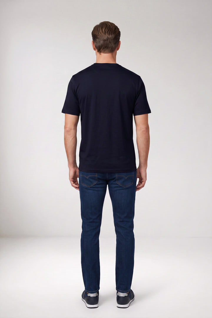 Katoenmix T-shirt - Blauw