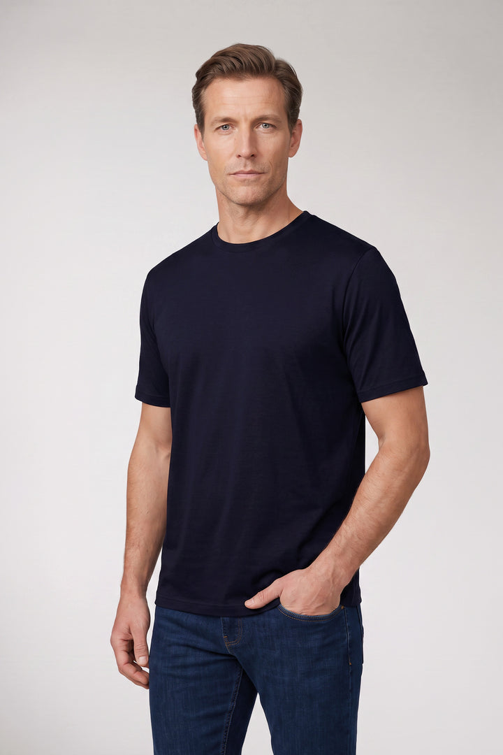 Katoenmix T-shirt - Blauw