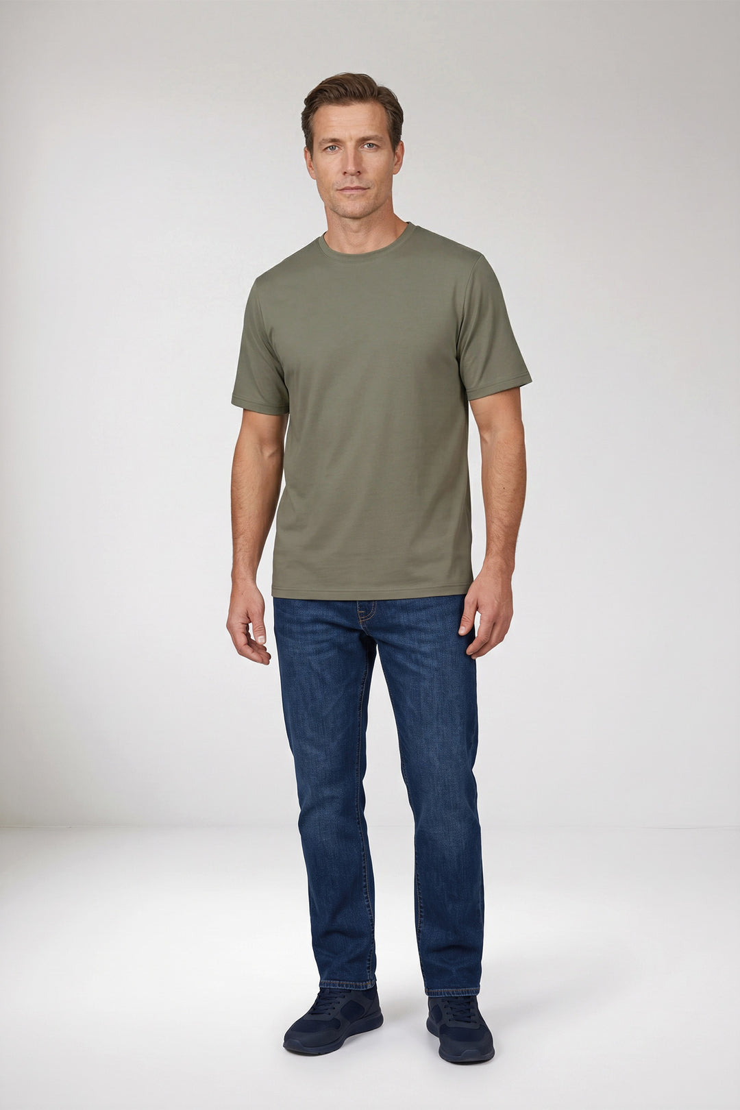 Katoenmix T-shirt - Groen