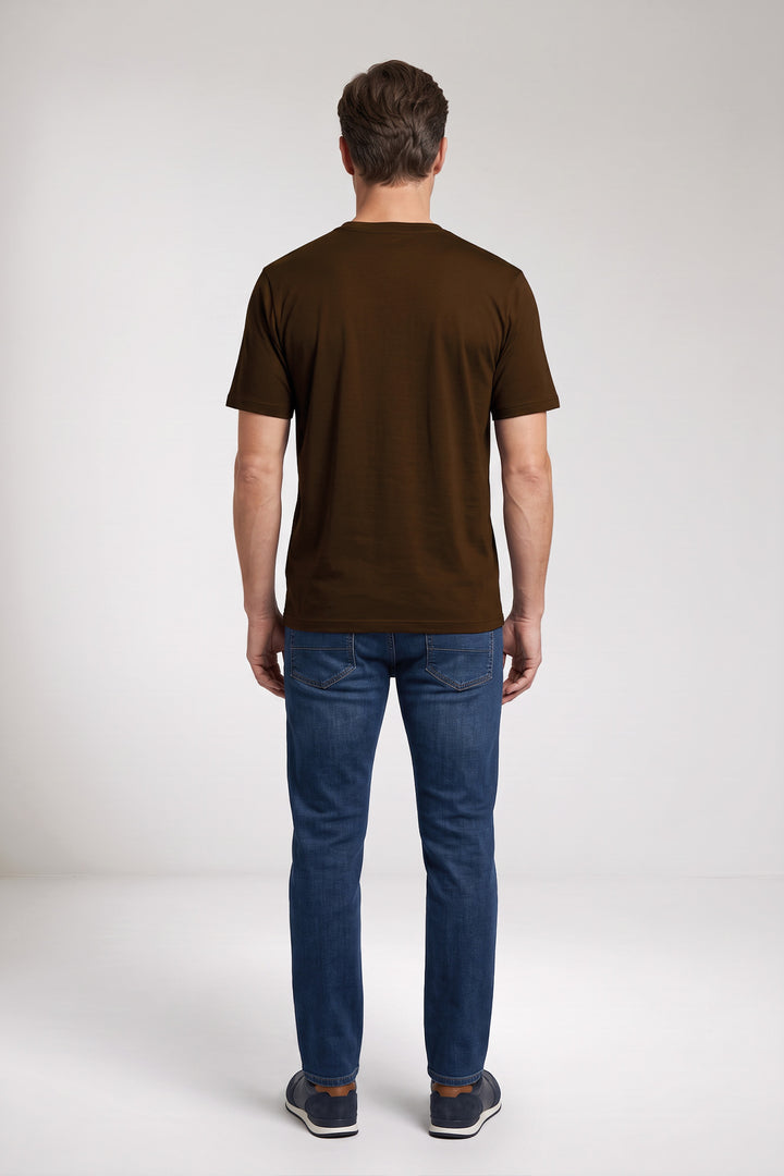 Cotton-blend T-shirt - Brown