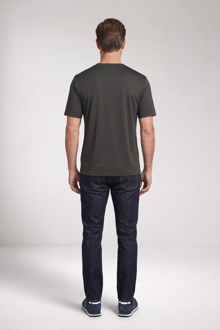 Katoenmix T-shirt - Donkergrijs