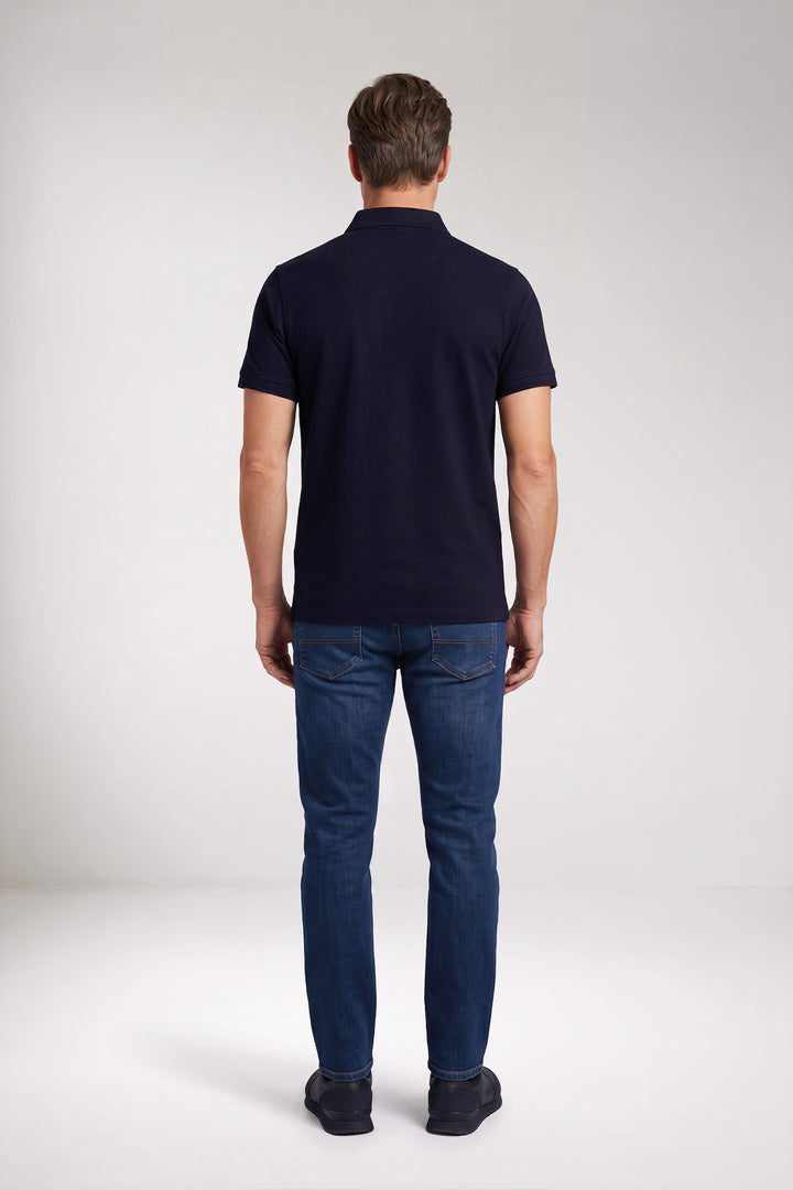 Katoenmix Polo - Blauw
