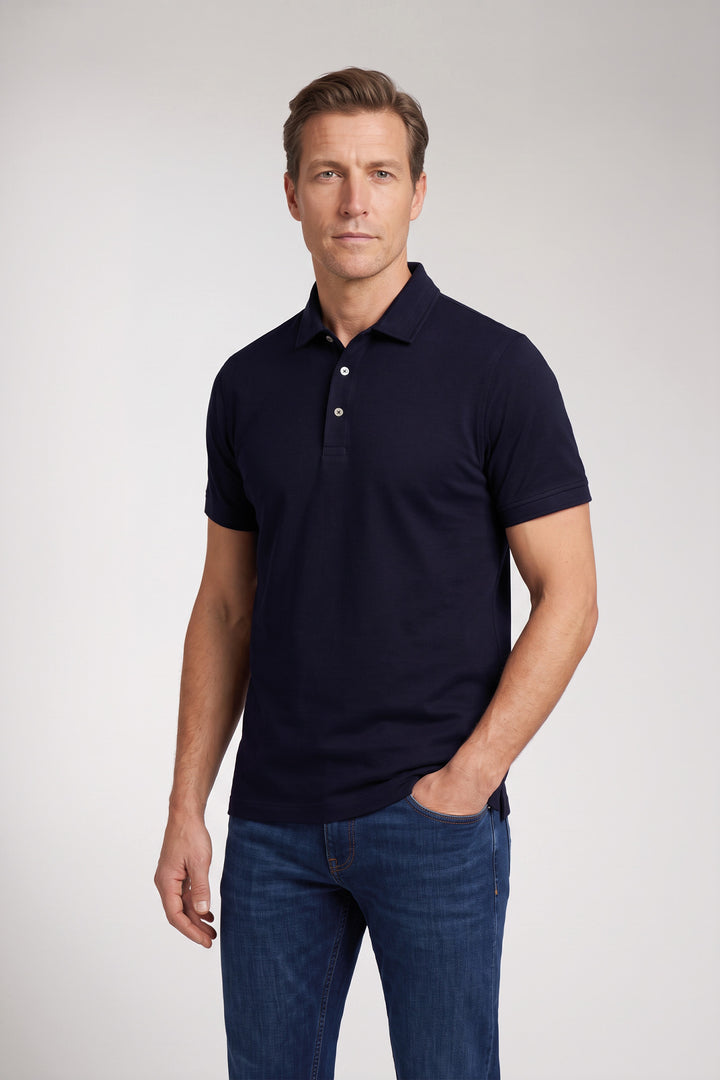 Katoenmix Polo - Blauw