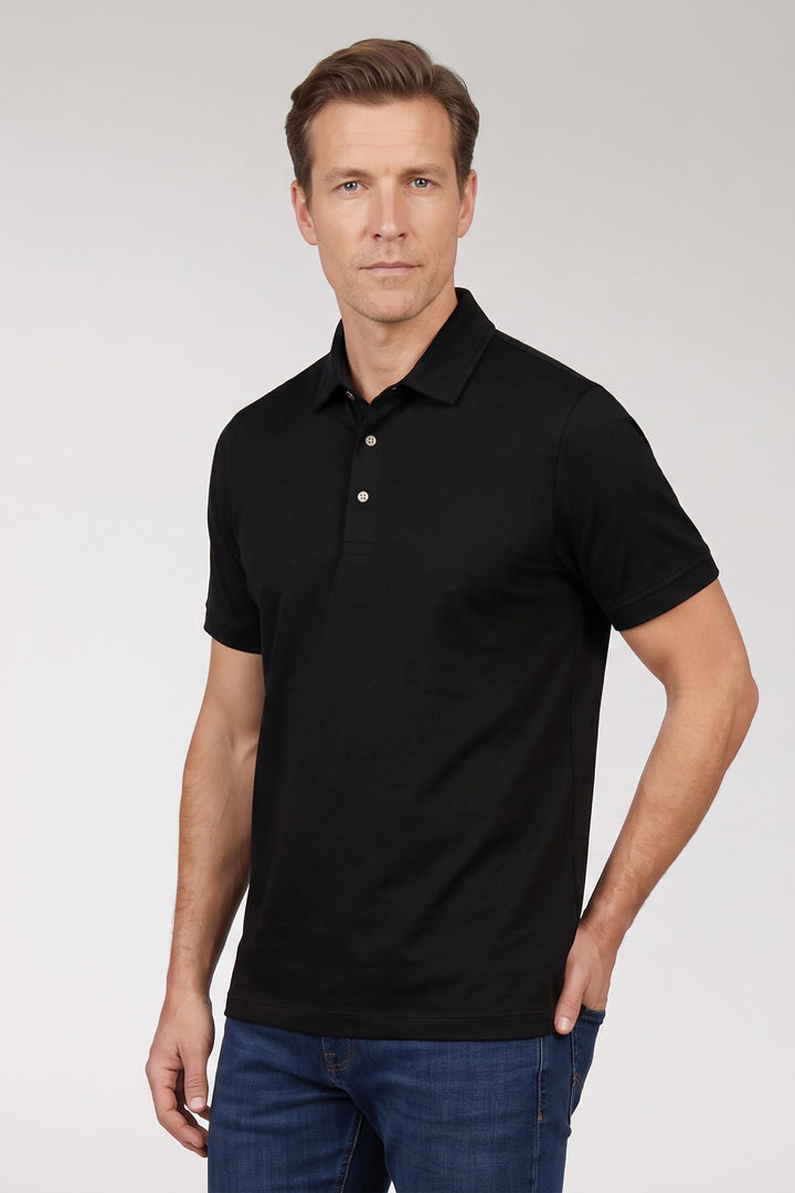 Katoenmix Polo - Zwart
