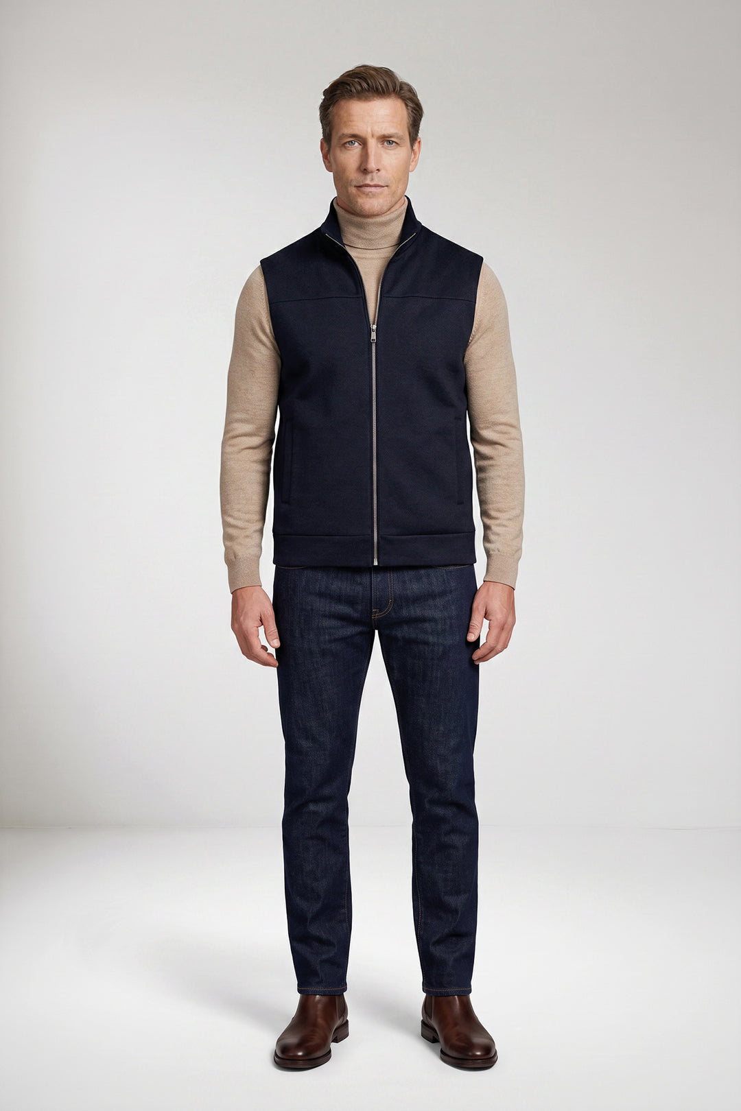 Licht Gewatteerde Flanellen Bodywarmer - Blauw