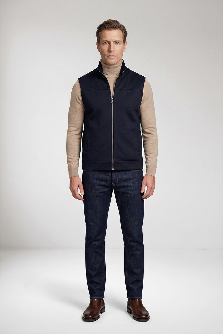 Licht Gewatteerde Flanellen Bodywarmer - Blauw