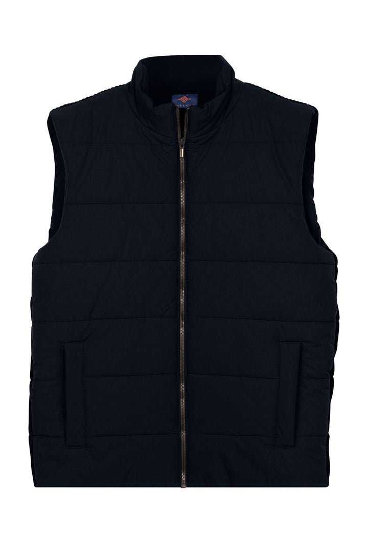 Gewatteerde Bodywarmer met Gebreide Rug - Blauw
