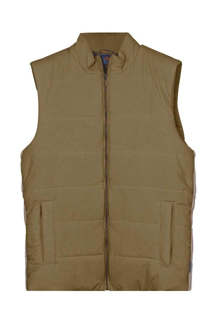 Quilted Bodywarmer with Knitted Back - Green