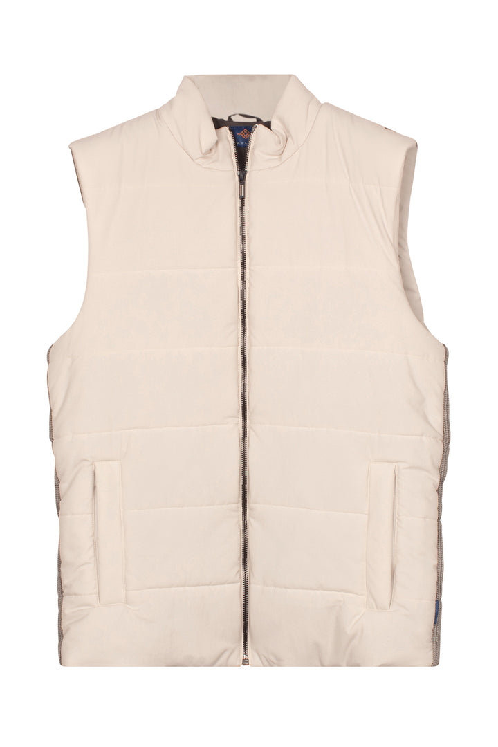 Padded Bodywarmer with Knitted Back - Light Grey