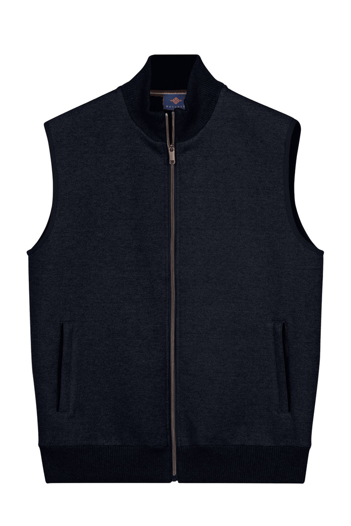 Gewatteerde Bodywarmer met Gebreide Rug - Blauw