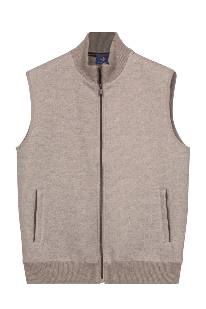 Quilted Bodywarmer with Knitted Back - Grey