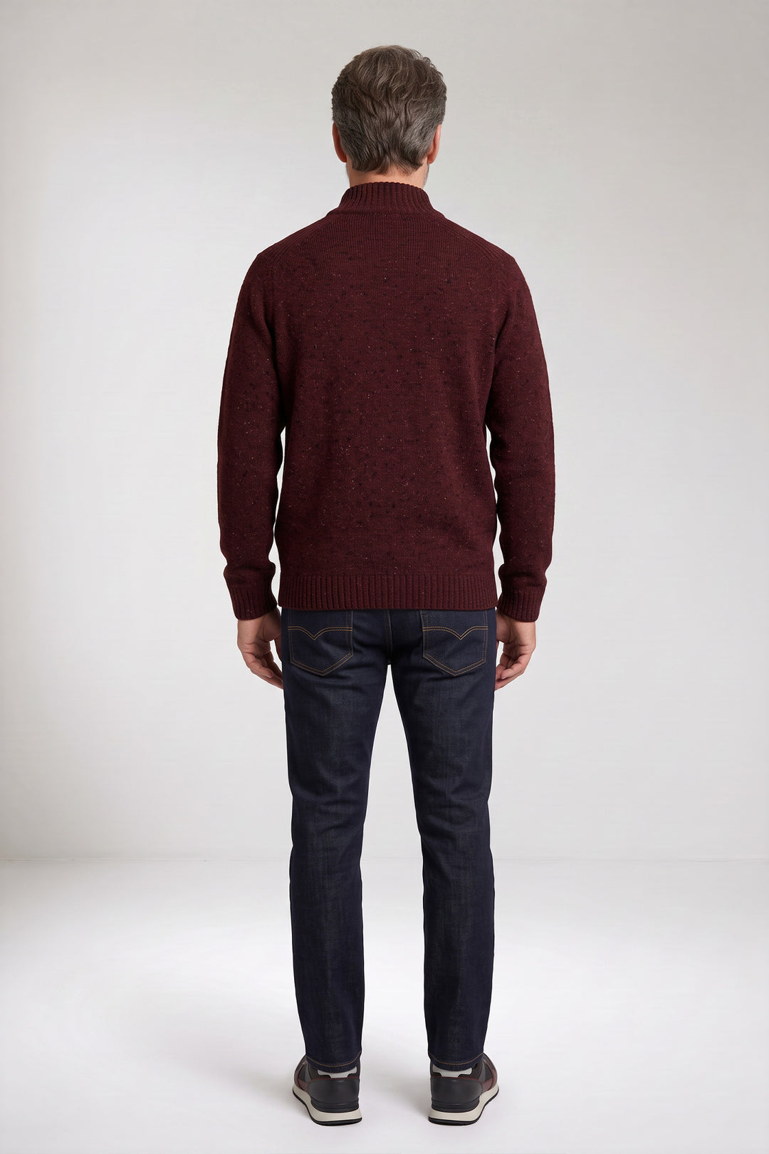 Wolmix Half-Zip Pullover - Bordeaux