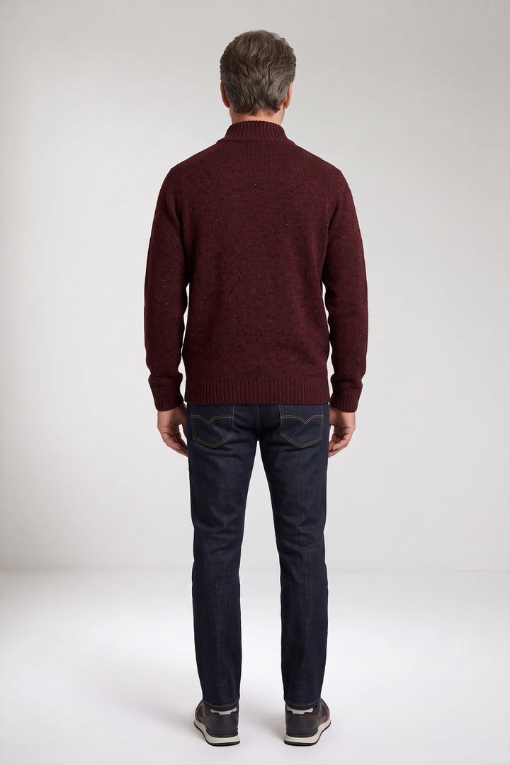 Wolmix Half-Zip Pullover - Bordeaux