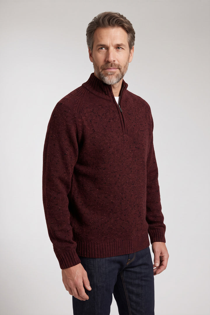 Wolmix Half-Zip Pullover - Bordeaux
