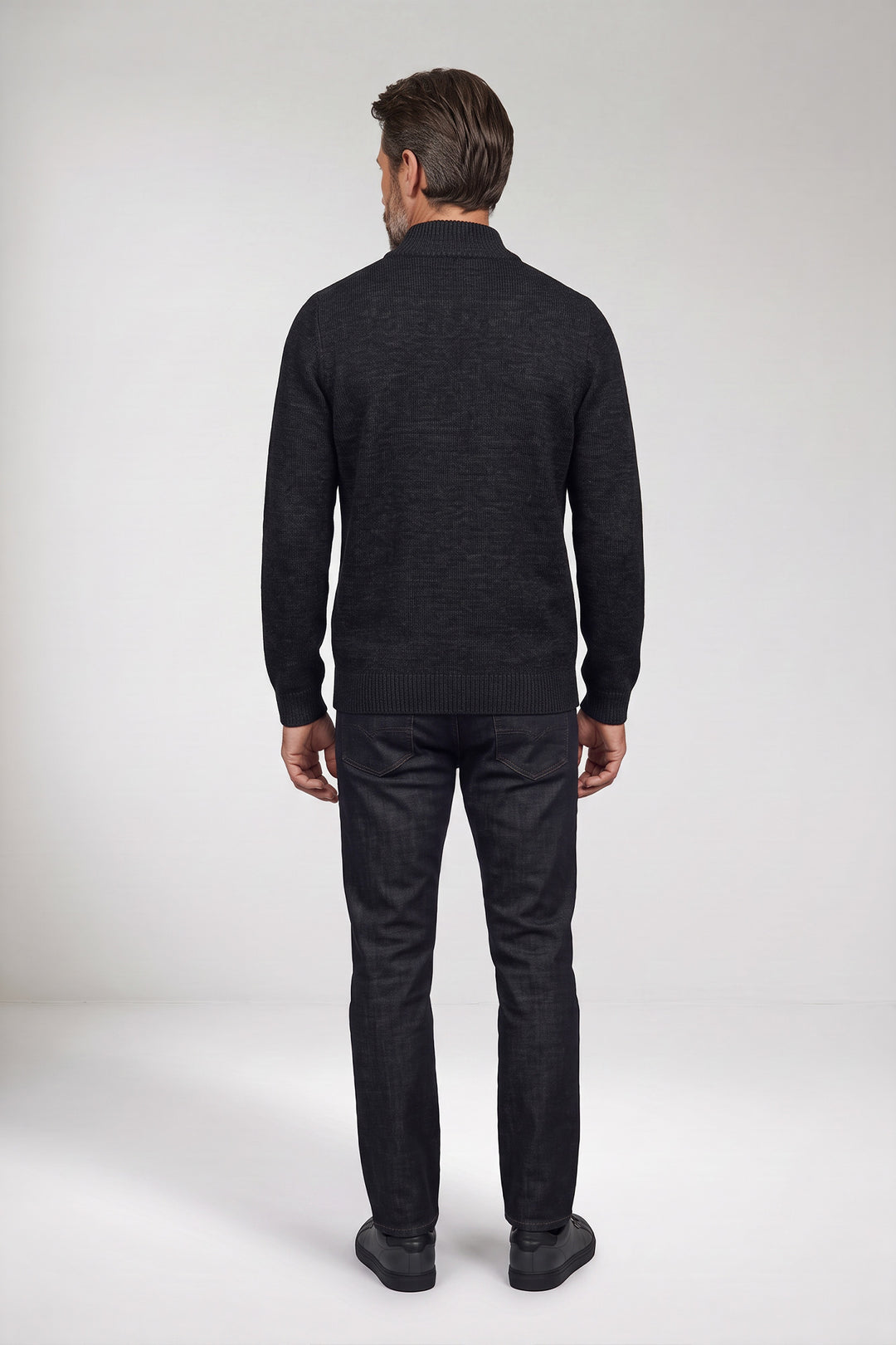 Half Zip Pullover met Kabelstructuur - Navy