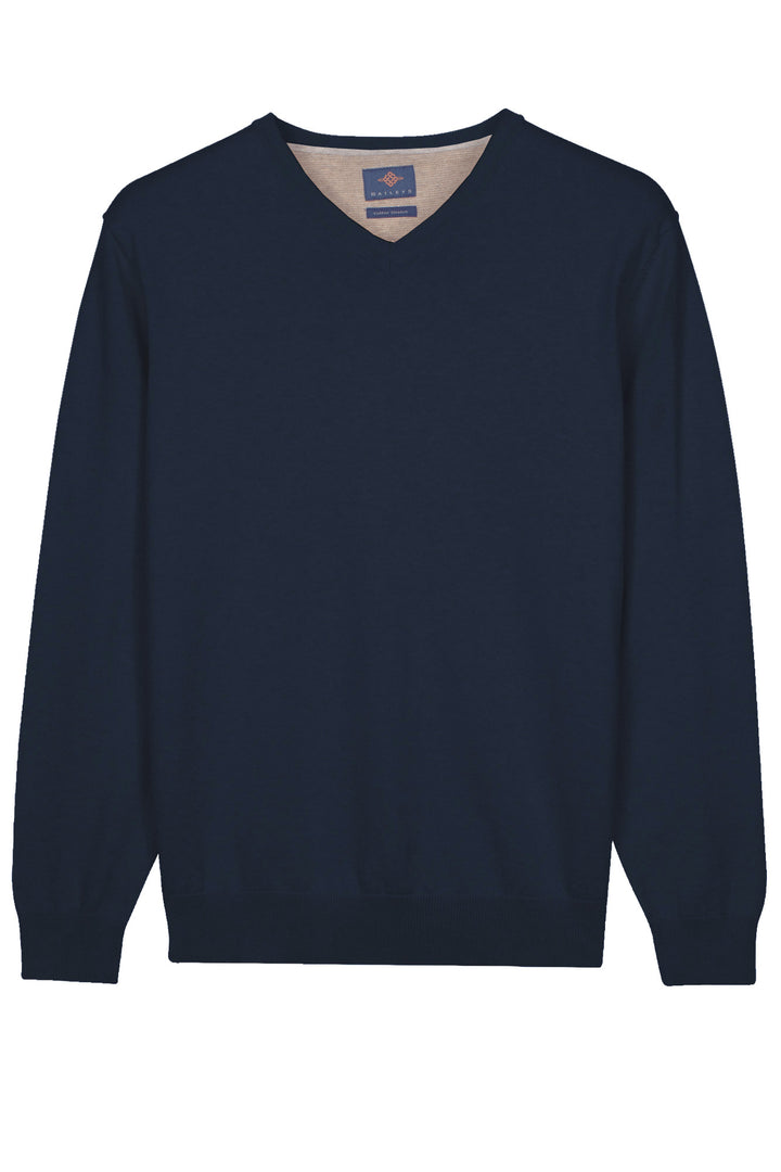 Basic V-neck Pullover - Dark Blue