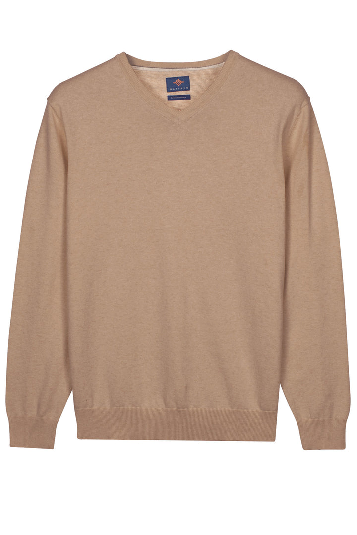 Basic V-neck Pullover - Taupe