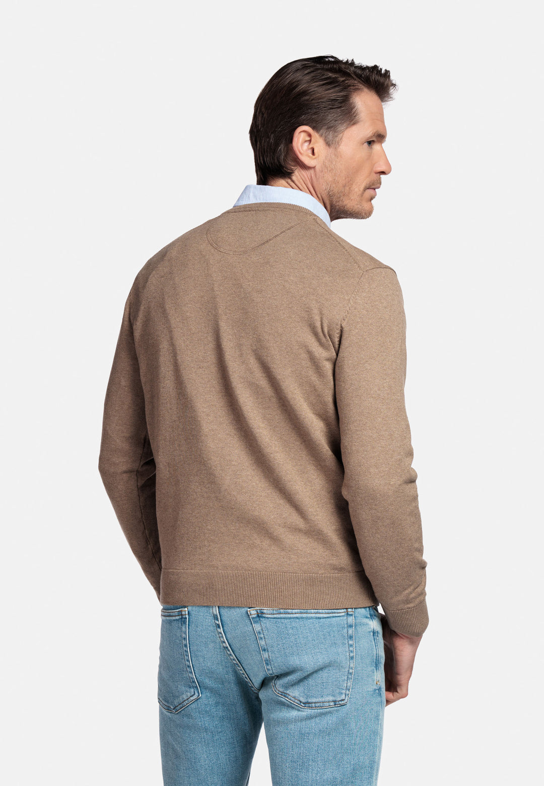 Basic V-neck Pullover - Taupe