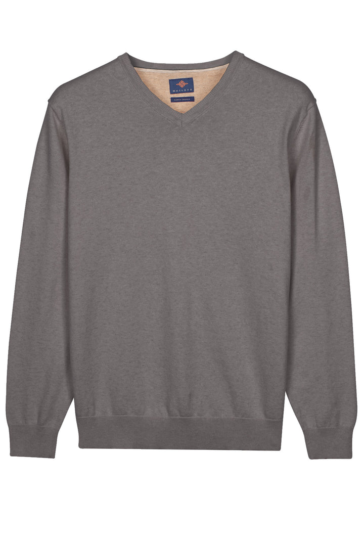 Basic V-neck Pullover - Grey