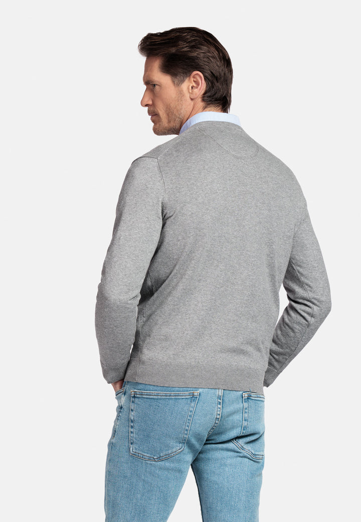 Basic V-neck Pullover - Grey