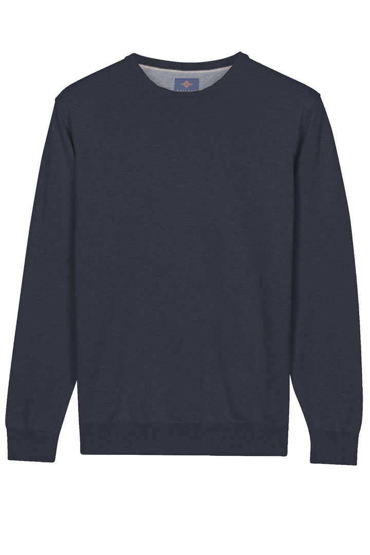 Basic Ronde Hals Pullover - Donkerblauw