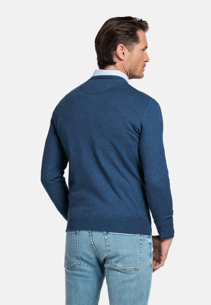 Basic Crewneck Pullover - Denim Blue