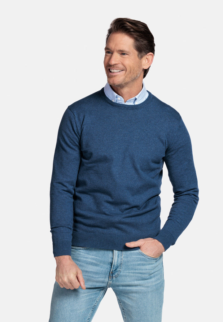 Basic Crewneck Pullover - Denim Blue