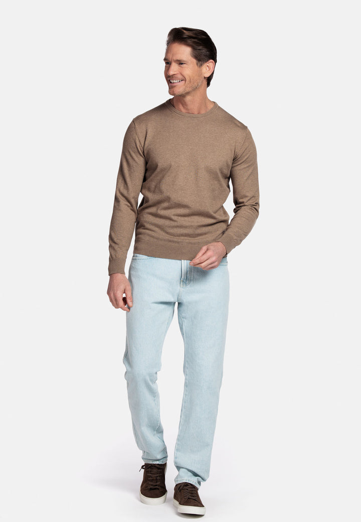 Basic Ronde Hals Pullover - Beige