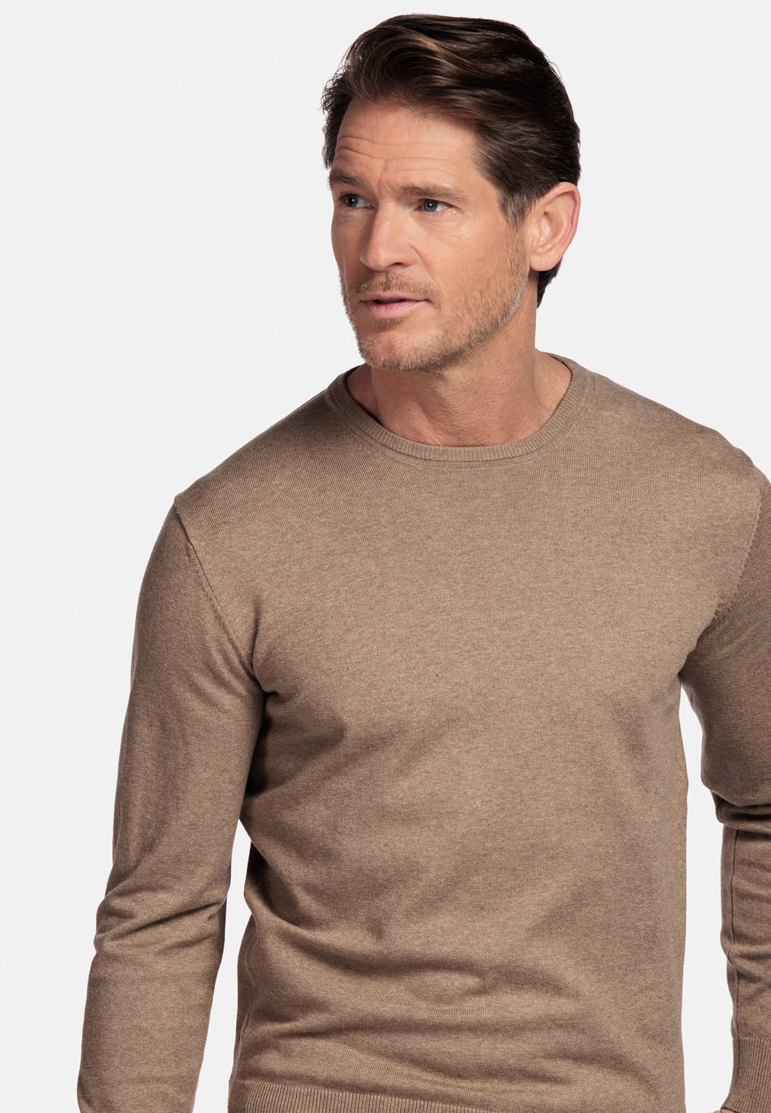 Basic Ronde Hals Pullover - Beige