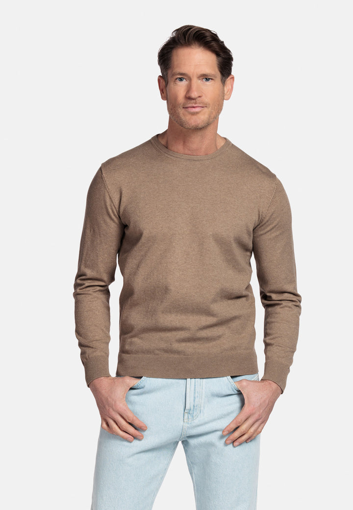 Basic Ronde Hals Pullover - Beige