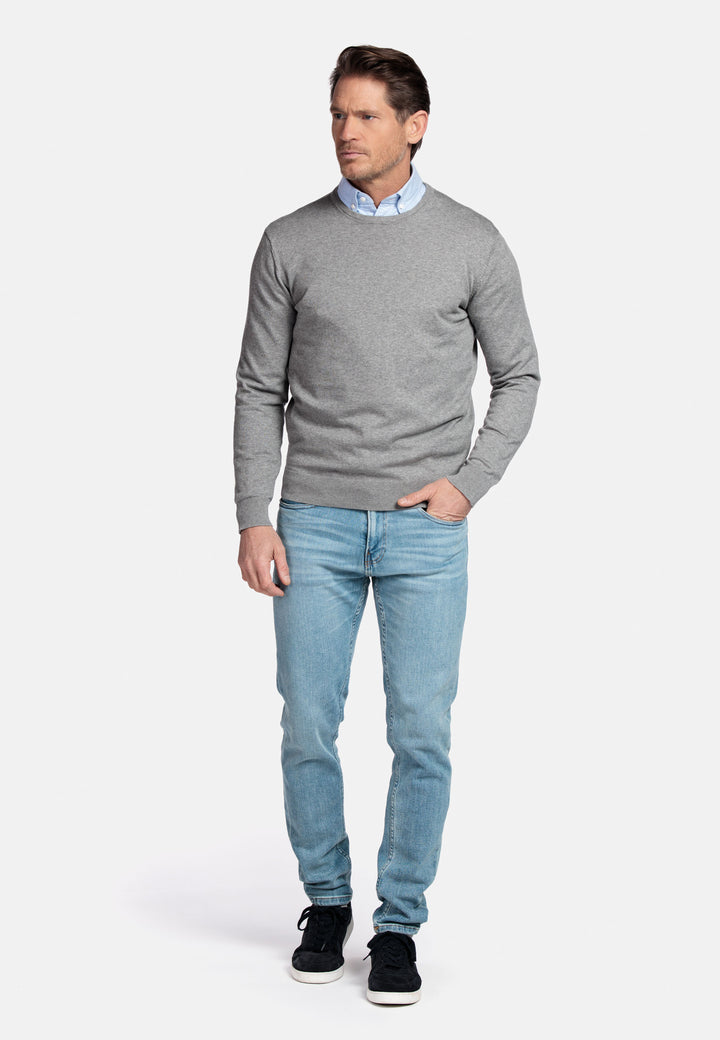 Basic Ronde Hals Pullover - Grijs