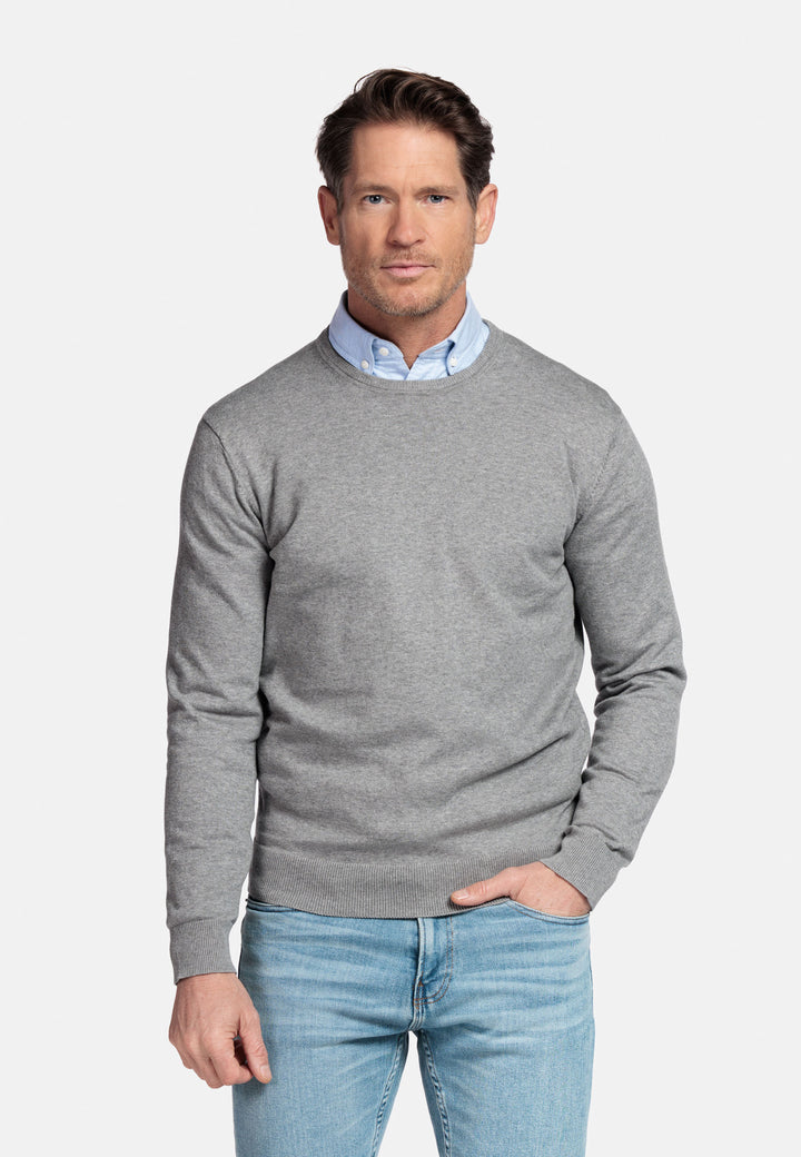 Basic Ronde Hals Pullover - Grijs