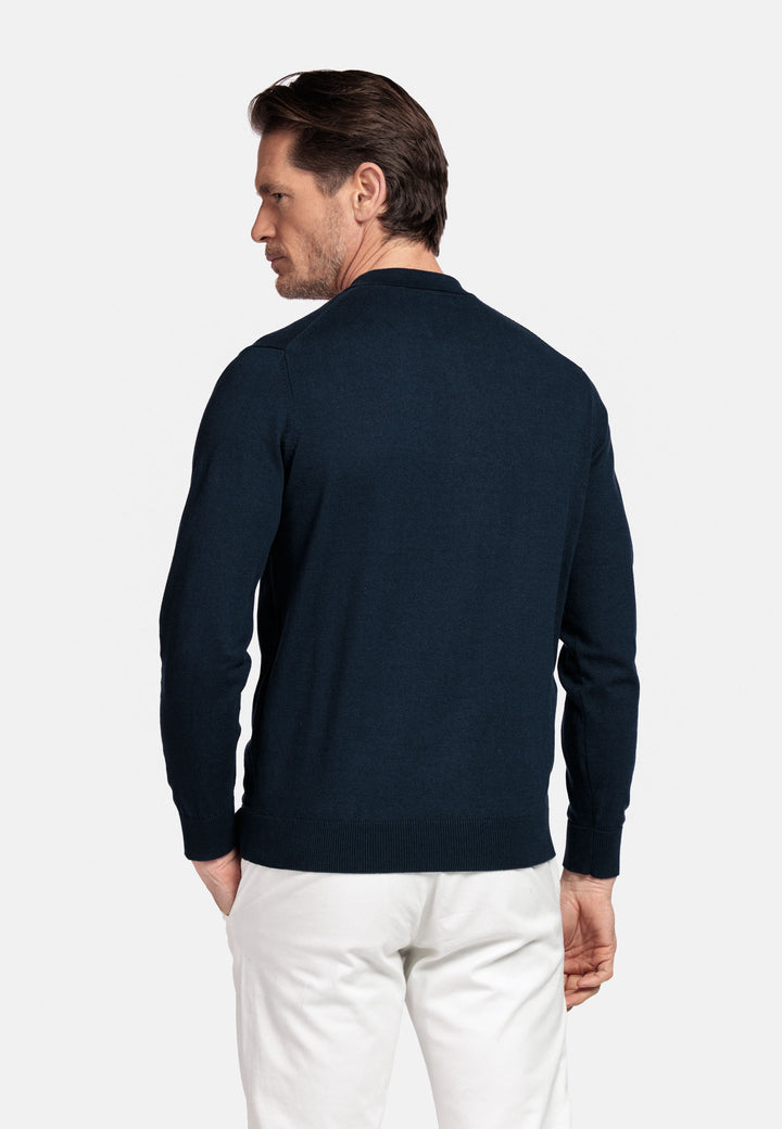 Basic Polo Pullover - Dark Blue