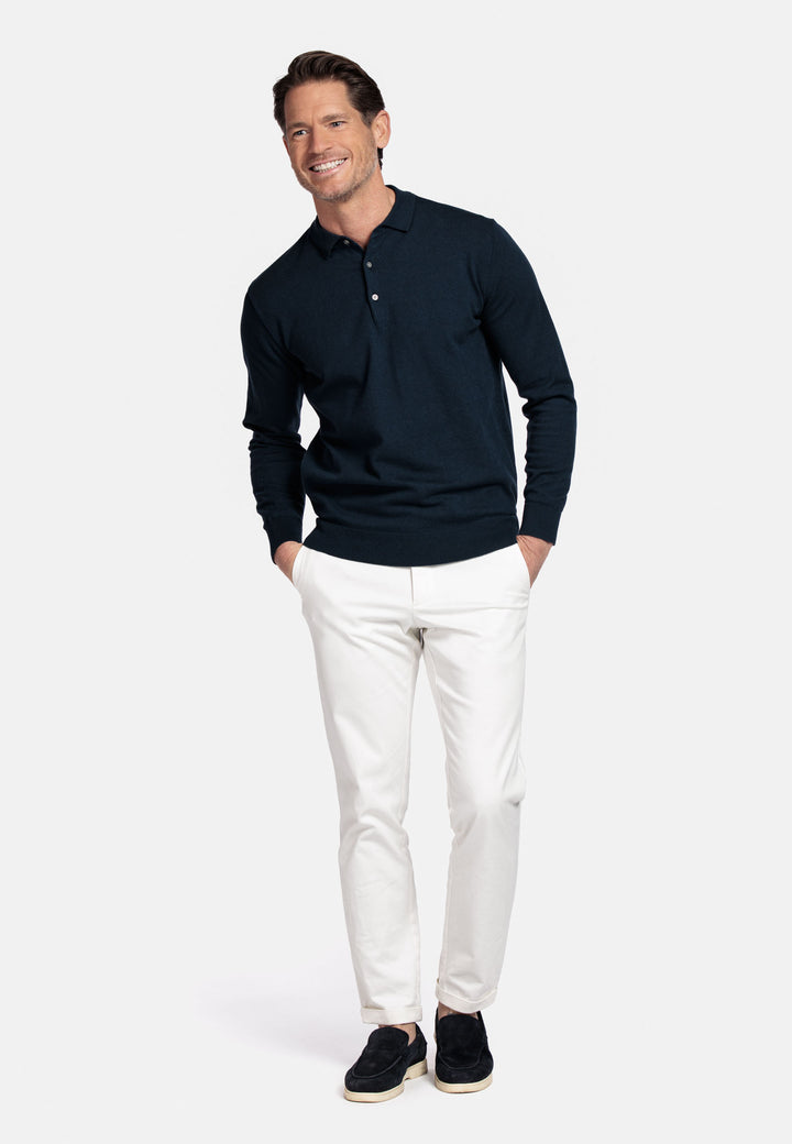 Basic Polo Pullover - Dark Blue