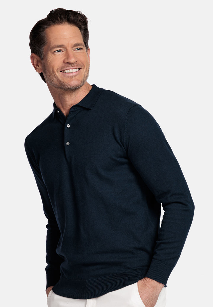 Basic Polo Pullover - Dark Blue