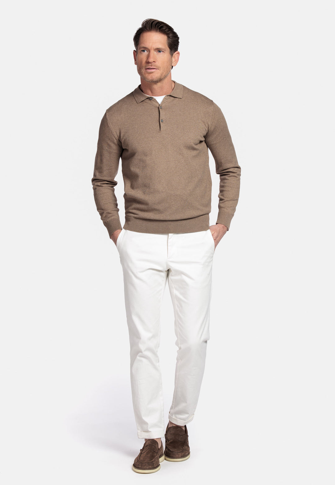Basic Polo Pullover - Taupe