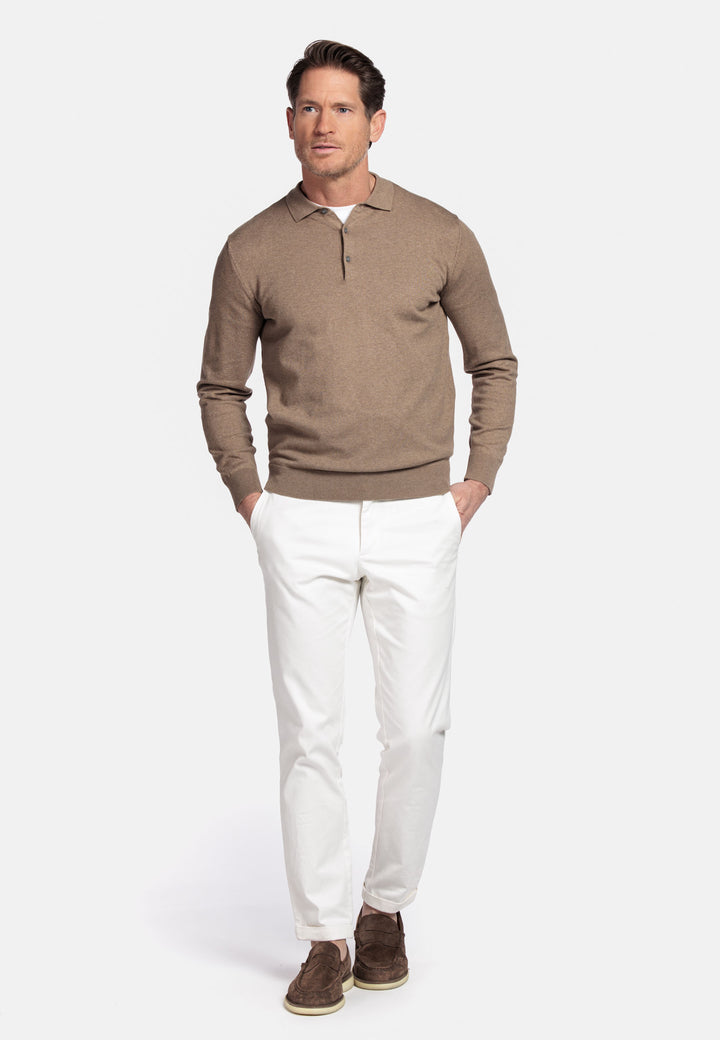 Basic Polo Pullover - Taupe