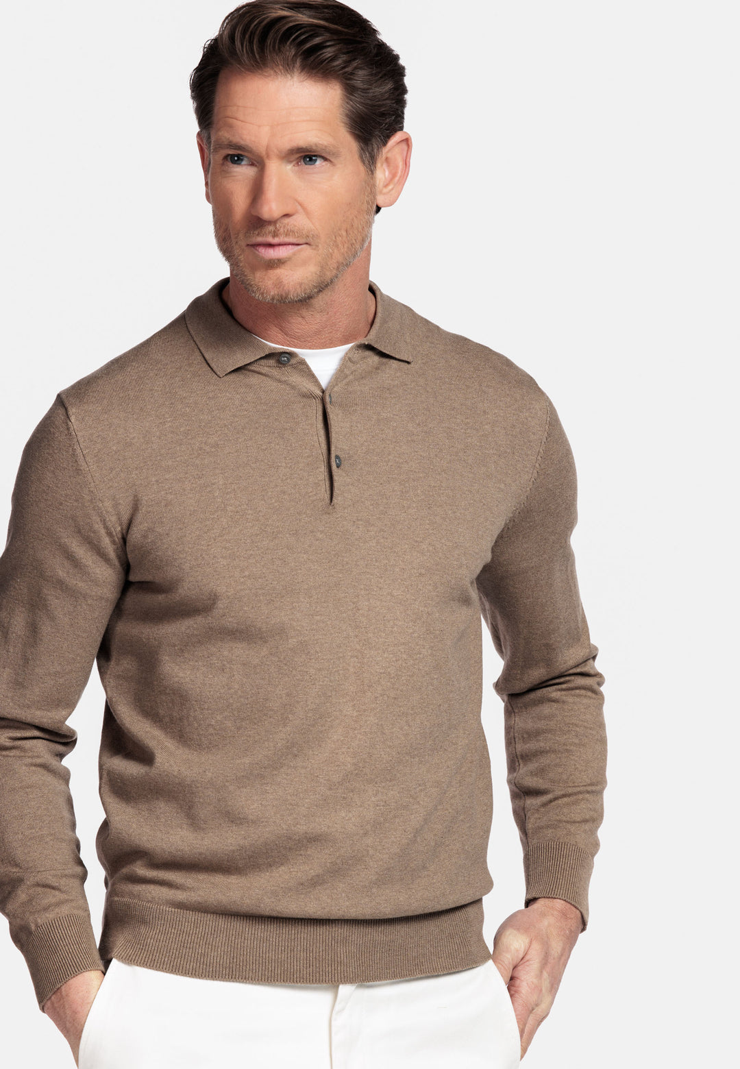 Basic Polo Pullover - Taupe