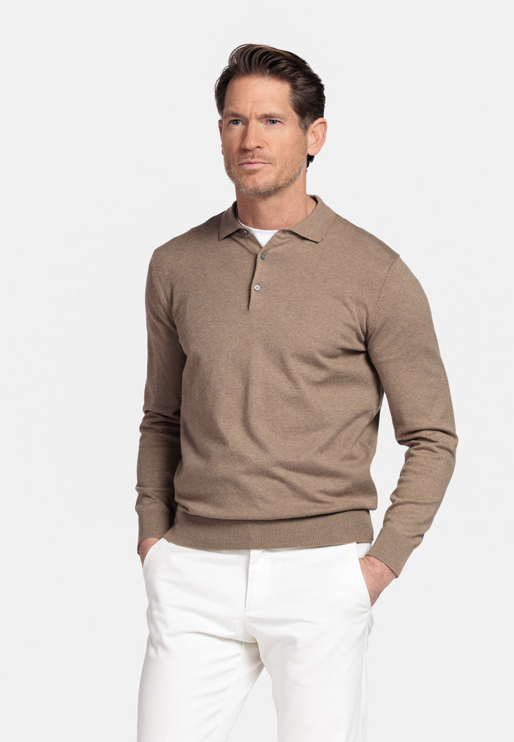 Basic Polo Pullover - Taupe