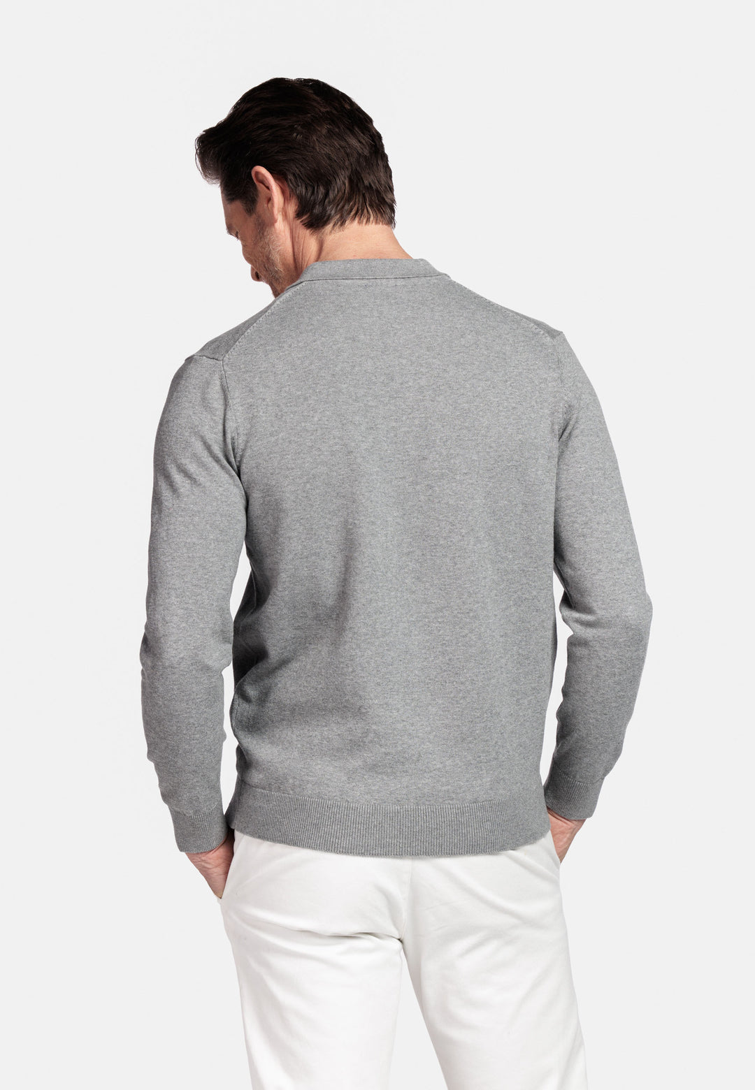 Basic Polo Pullover - Grijs