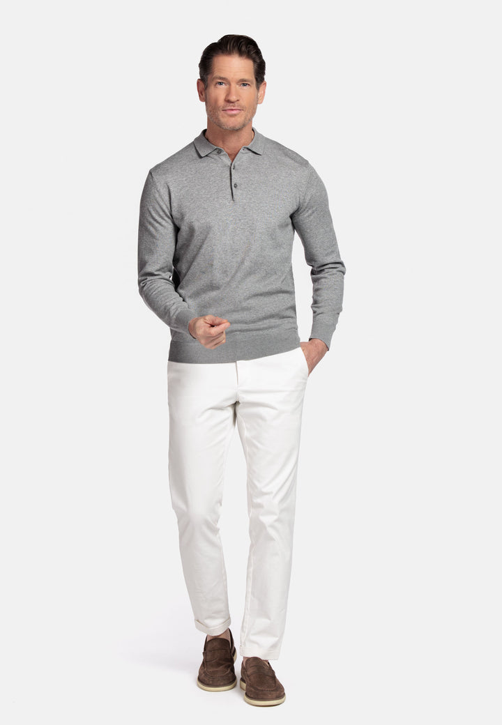 Basic Polo Pullover - Grijs
