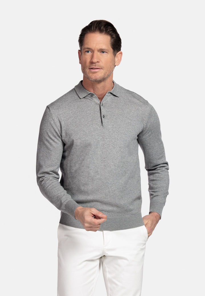 Basic Polo Pullover - Grijs